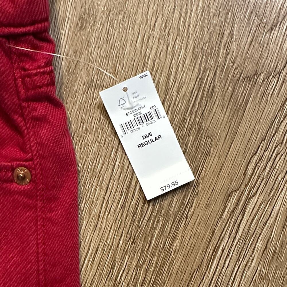 NWT Gap Mid Rise Baggy Wide-Leg Jeans Red Size: 28 - Picture 3 of 7